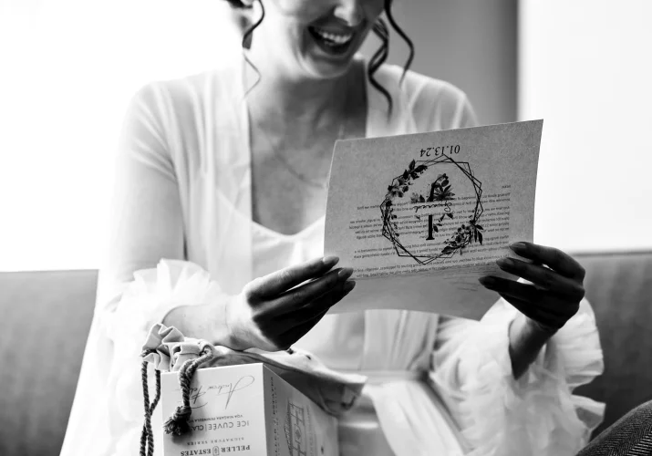 bride reads a more from the groom