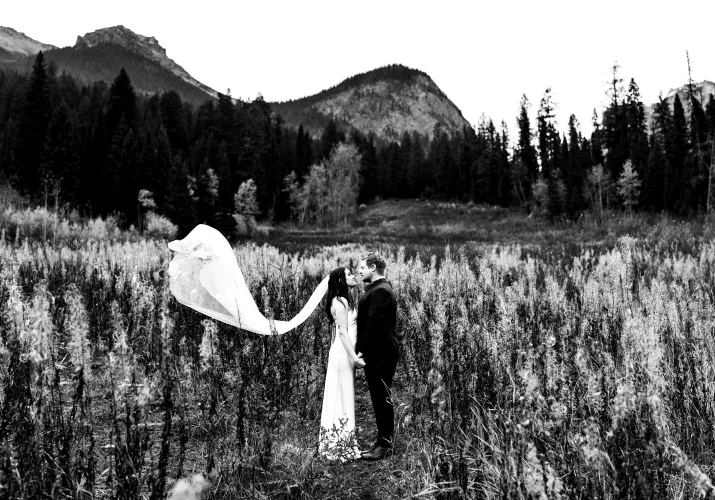 Wedding Portrait in the Canadian Rockies