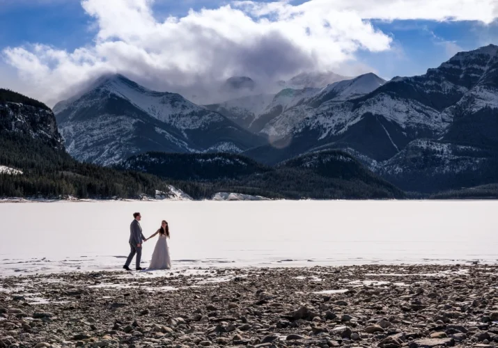 Wedding photography at Barrier Lake Alberta