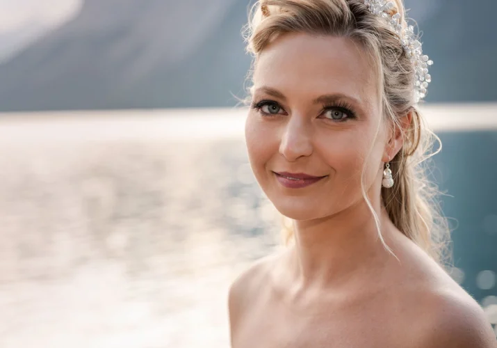 Bridal portrait in Banff.