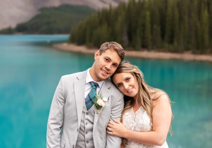 Bride's and Groom's portrait in Banff.