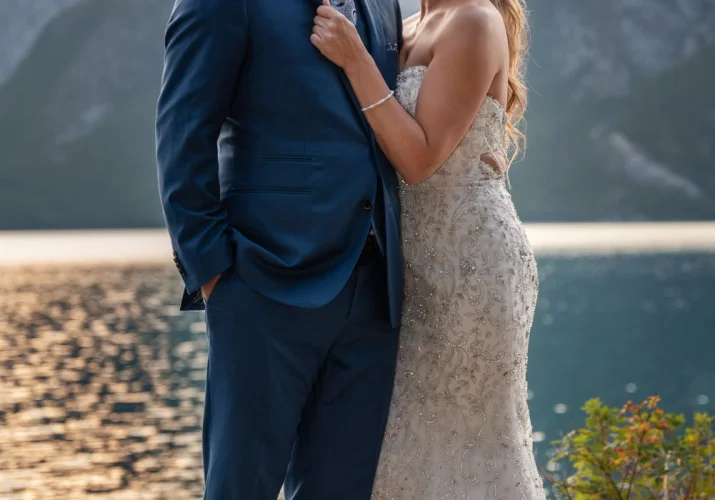 Bride looking with love on her new husband.