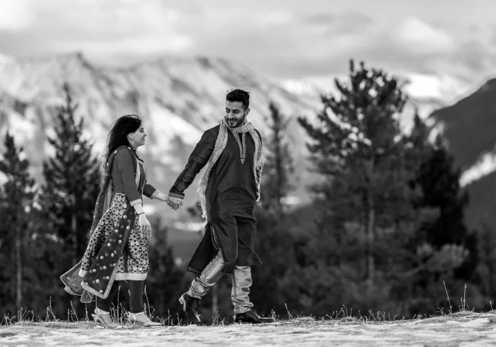 Indian Wedding in black and white.