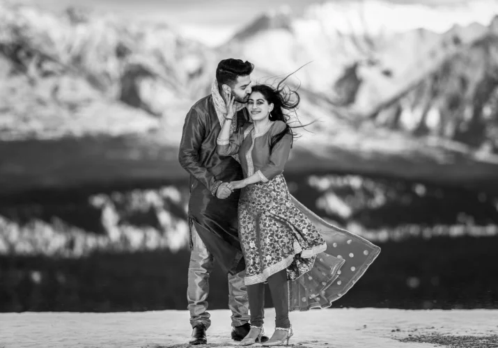 Indian Wedding Portrait in Banff National Park.