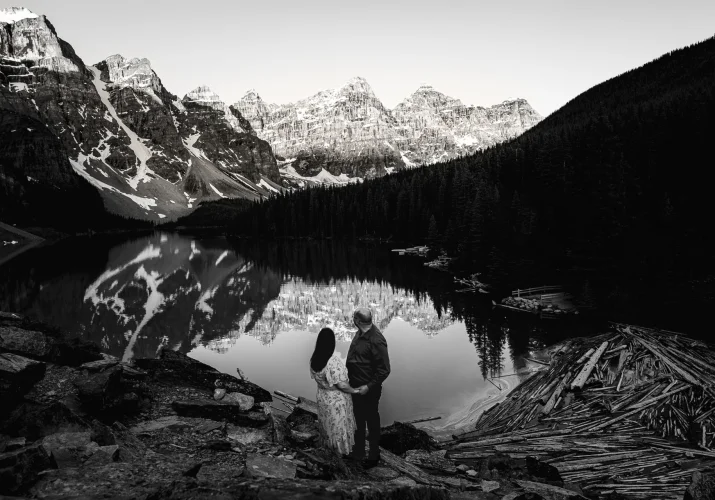 Moraine Lake proposal in black and white