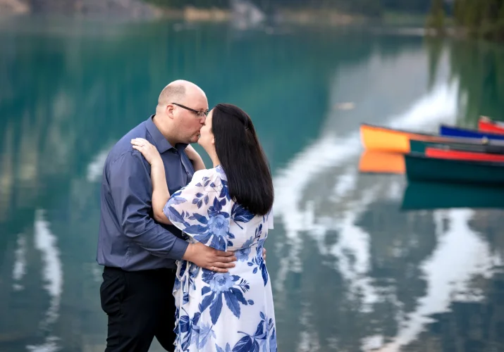 Couple kissing with love