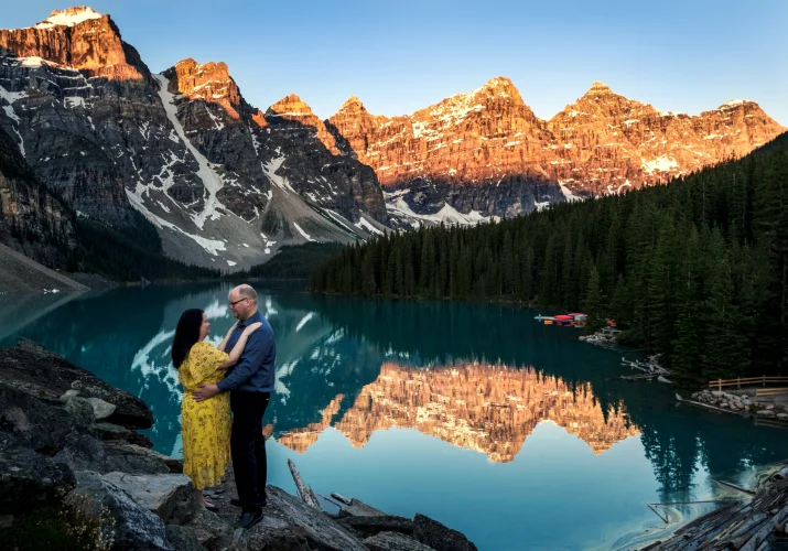 Proposal at Moraine Lake captured by 4Eyes Photography