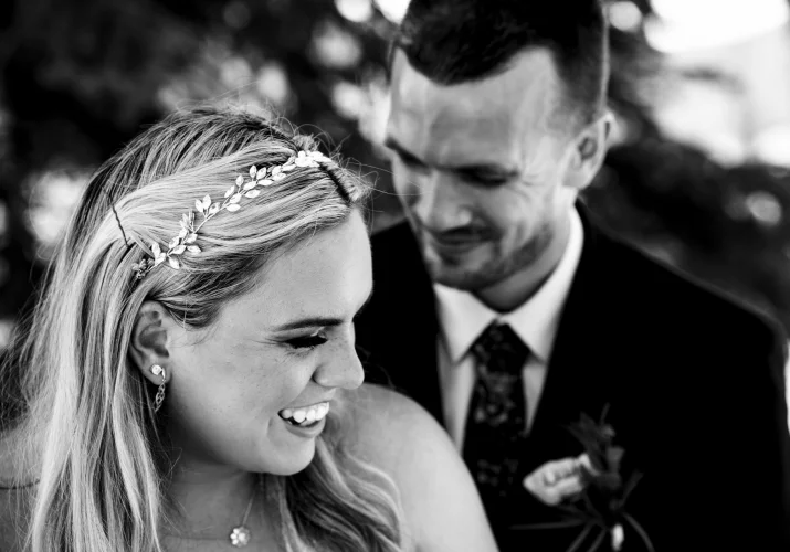 Bride and groom are super happy after their elopement
