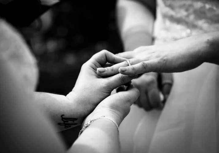 Bride's wedding rings.