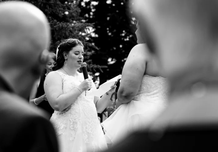 Emotional Bride's Reading captured by 4Eyes Photography. Calgary Wedding Photographers.