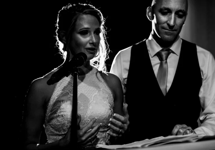 Bride is giving a speech on her Calgary Wedding