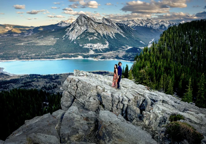 Proposal engagement session with the best view in Kananaskis Country.