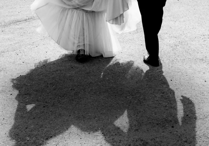 shadows on the newlyweds